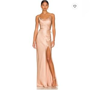 La lunes bias cowl maxi dress in desert rose- Shona Joy brand